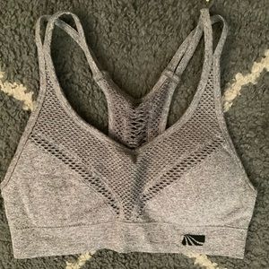 gray medium size sports bra